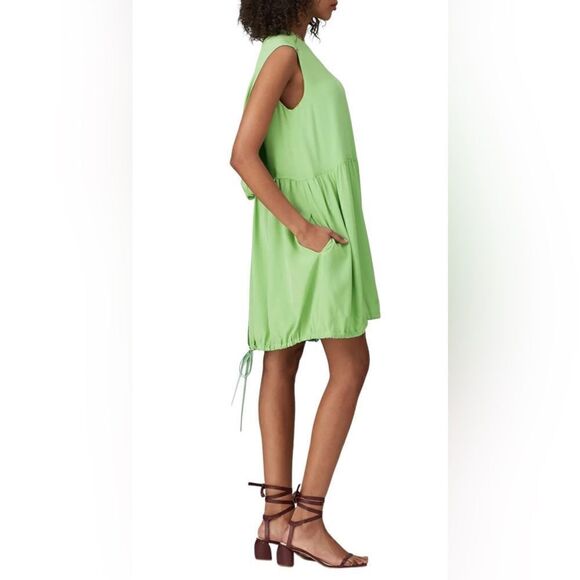 Tibi Eco Cape Green Silk Sleevless Shift Size 8 - Picture 2 of 9